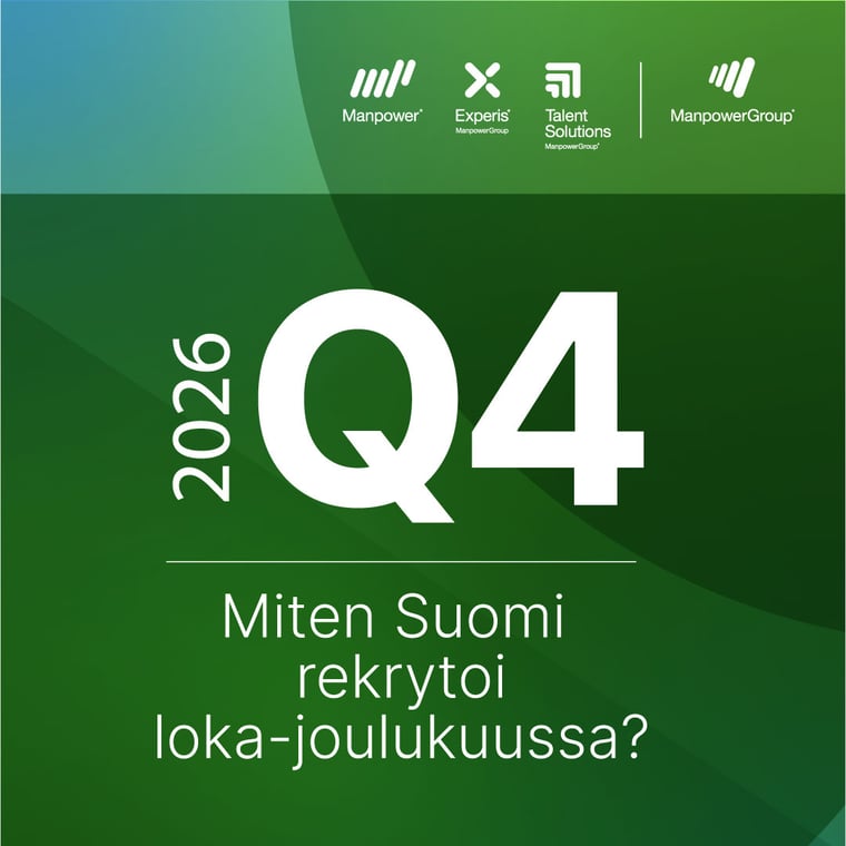 Suomen rekrytointinäkymät pysyvät varovaisen myönteisinä, mutta jäävät kansainvälisestä tasosta